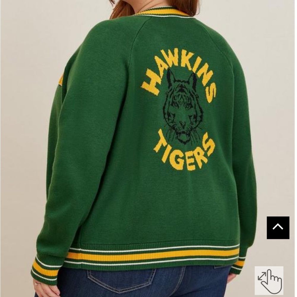 Like New Torrid Stranger Things Hawkins High Varsity Pinup Bomber Sweater